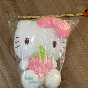 Hello Kitty Plush with Pink and White Strawberry Theme